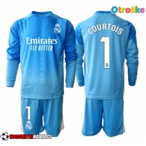 Otroške Nogometnih dresov Real Madrid Thibaut Courtois #1 Vratar Domači 2025-26 Dolgi rokavi (+ hlače)